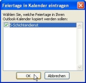 Feiertage in Kalender eintragen